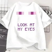 Enderman Eyes Game T-shirts Funny Design Women Short Sleeve T Shirt Casual Round Neck Loose Graphic Tees Harajuku Clothes 2