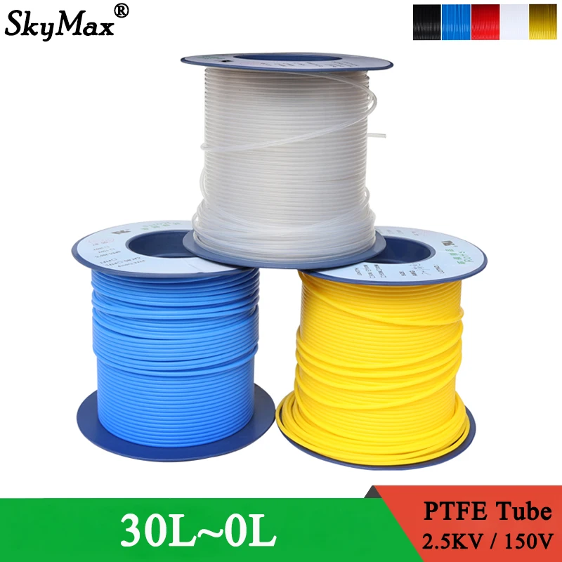 

1M 30L~0L PTFE Tube F46 Insulated Capillary Heat Protector Transmit Hose Rigid Temperature Corrosion Resistance 2.5KV 150V