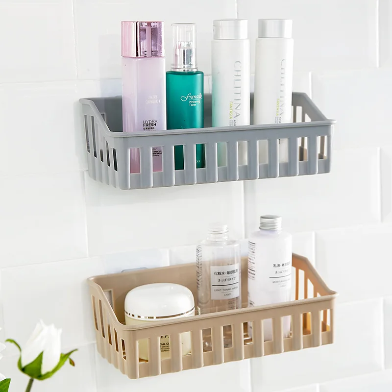 New Shelf Bathroom Adhesive Storage Rack Hooks Kitchen Home Decoration Corner Shower Shelf Rack Storage Rack Accessories 6