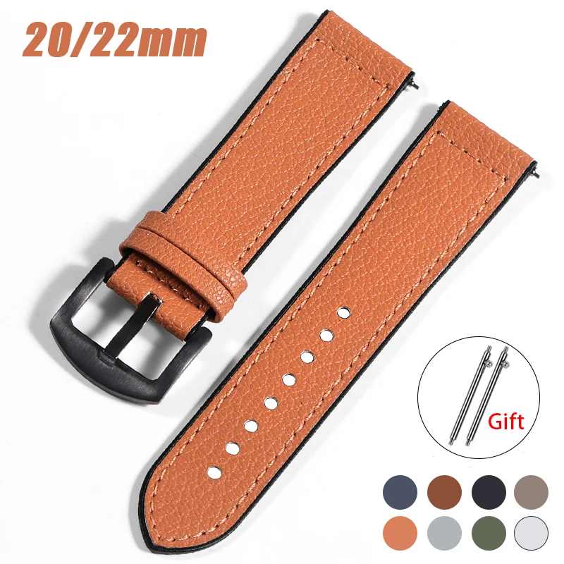Premium Leather Silicone Hybrid Watch Band - Soft, Waterproof, Quick Release Strap