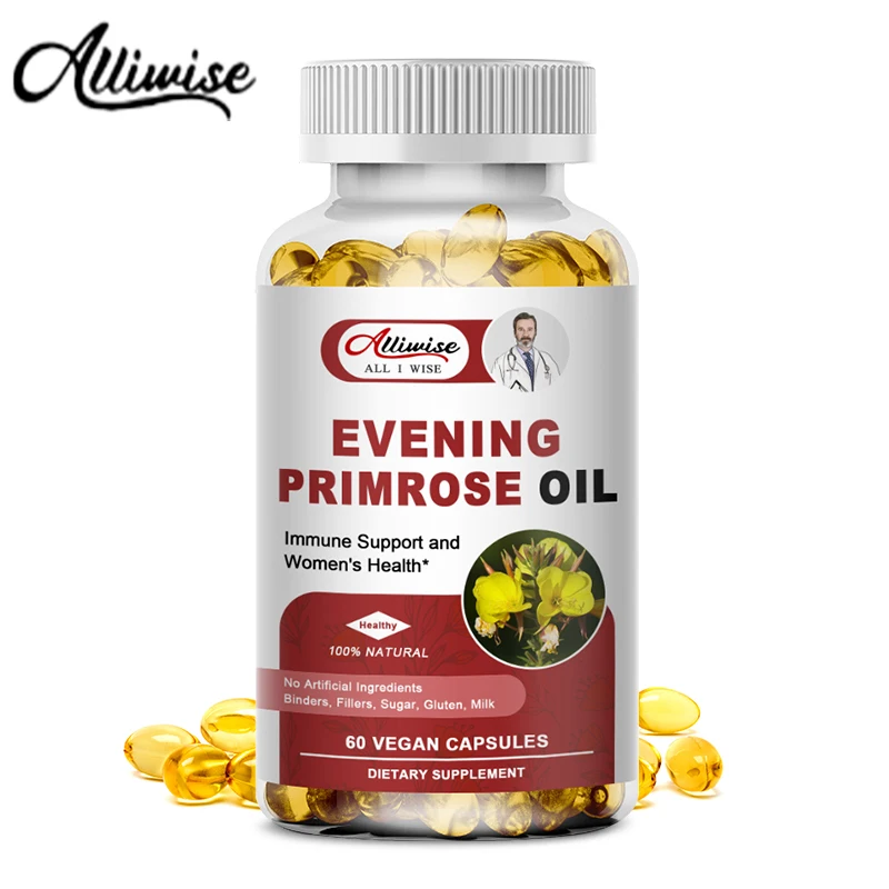 

Alliwise Evening Primrose Oil Capsule Natural-Sourced Hormone Balance Improves Immunity Support Supplements-Nutritional Support