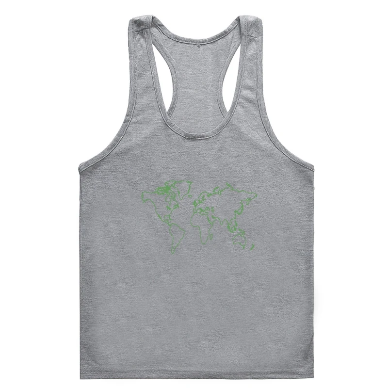 

World Map graphic print Mens & Unisex crew neck tank Gym t-tank top menmen tank Gym t-tank top menmen