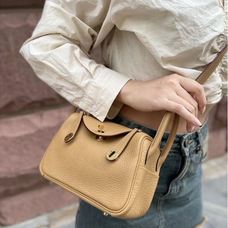 

New Arrival 2023 Women's Bag - Mini Lindy Bag | Doctor Bag | Pillow Bag | Head Layer Cowhide Genuine Leather Crossbody Shoulder