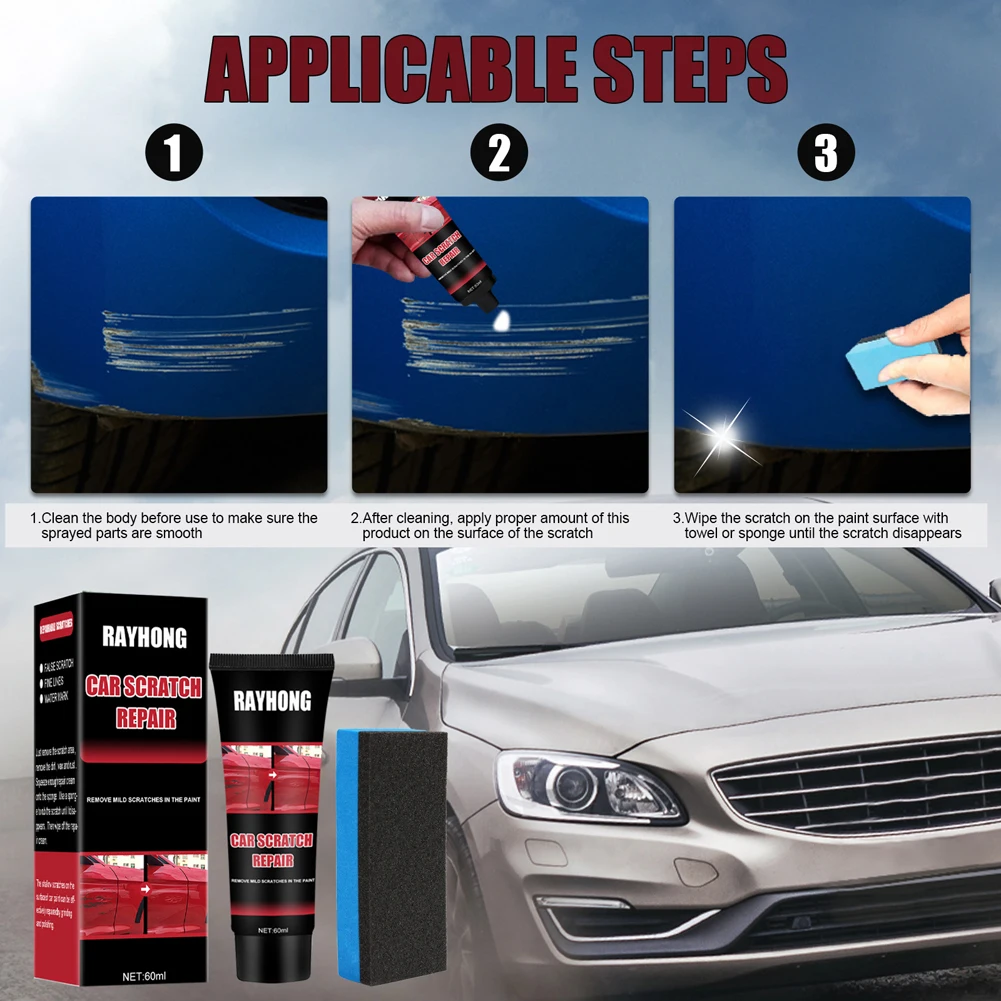 Car Scratch Repair Pen Scratch Remover Compound Remove Stubborn Dirt Polishing Refinishing Wax Car Paint Scratch Repair Wax Auto Paint Care