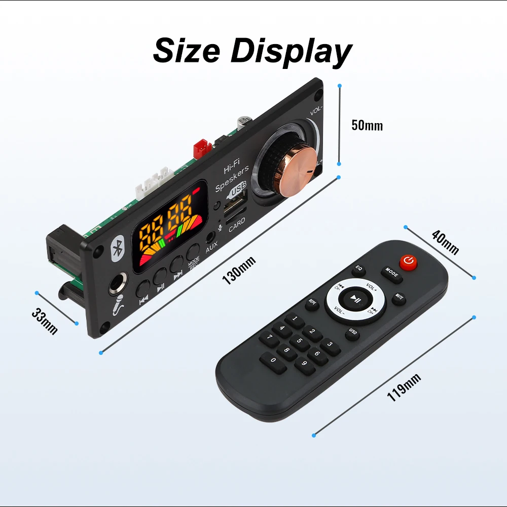 8V-24V Bluetooth V5.0 Mp3 Decoder Board TF FM Radio Module Wireless Audio Receiver Microphone For Handsfree Call Recording mp3 music player