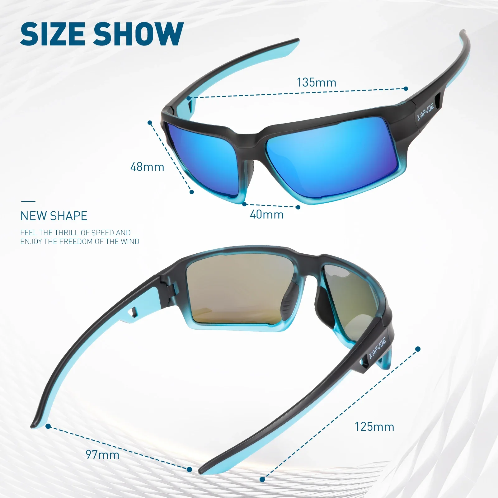 Kapvoe Men Polarized Fishing Sunglasses Fashion Cool Glasses Sports Cycling Bicycle Eyewear for Bike UV400 MTB Road Driving