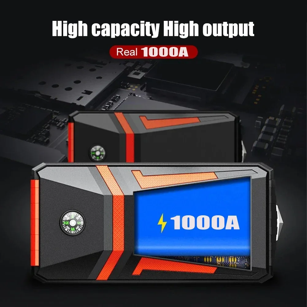 Car Jump Starter Jump Starter Car Jump Starter 1000A Battery Starter Portable Power Bank Booster Emergency Auto 12VPowerBank Starting Device Petrol Diesel