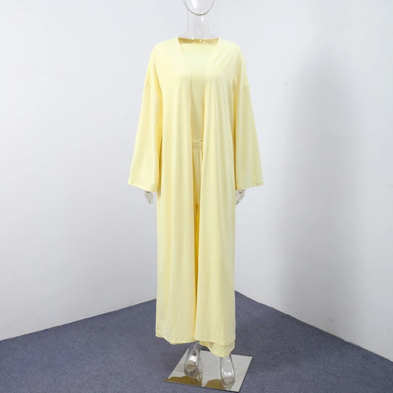 Elegante Feste Hosen Set Frauen Lose Lange Strickjacke Oansatz Volle Hülse Hemd Plissee Gerade Hosen 2025, Mode Büro Anzug – Detail 7