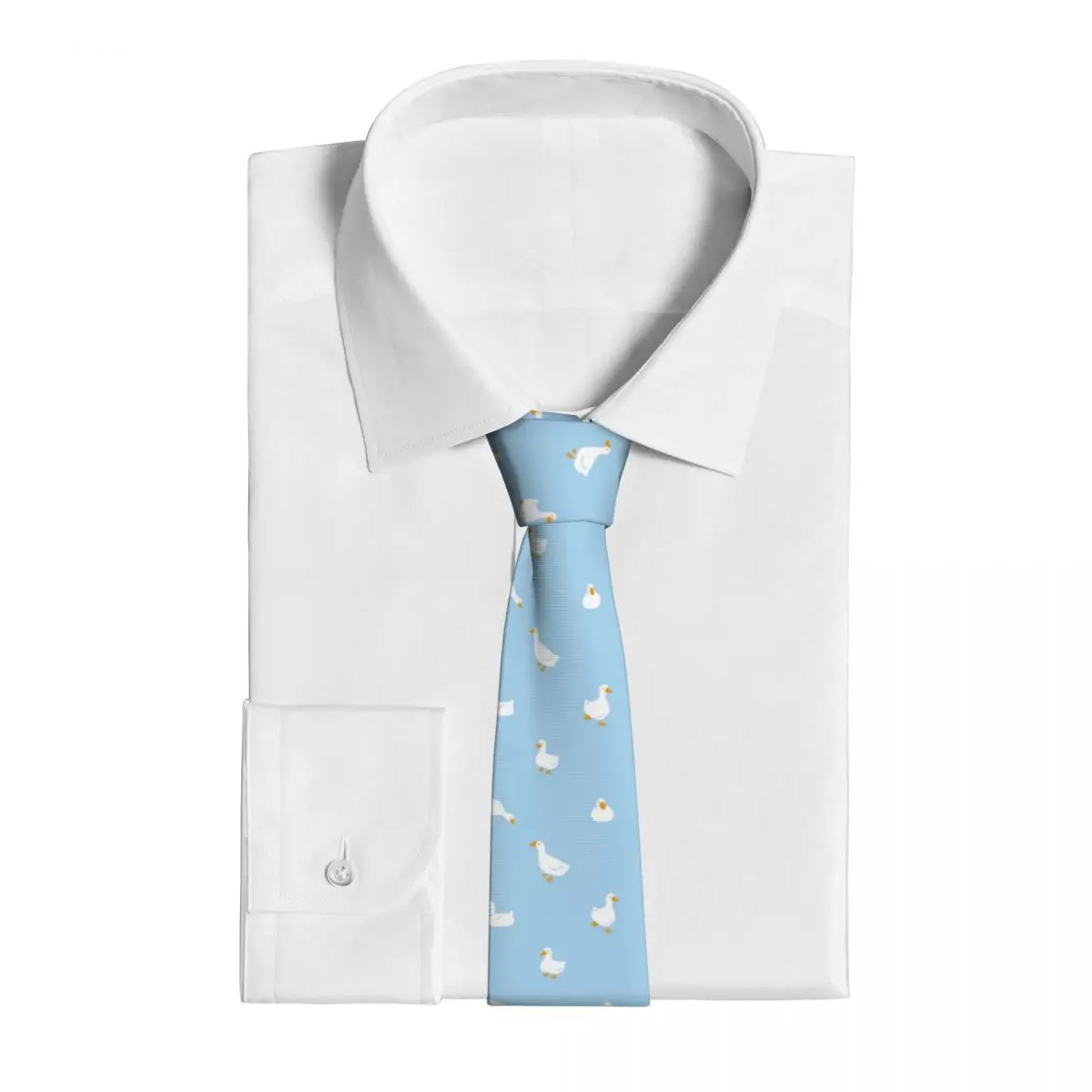 Cartoon Duck Goose Rubber Duck Unisex Neckties Silk Polyester 8 cm Narrow Neck Ties for Men Shirt Accessories Wedding