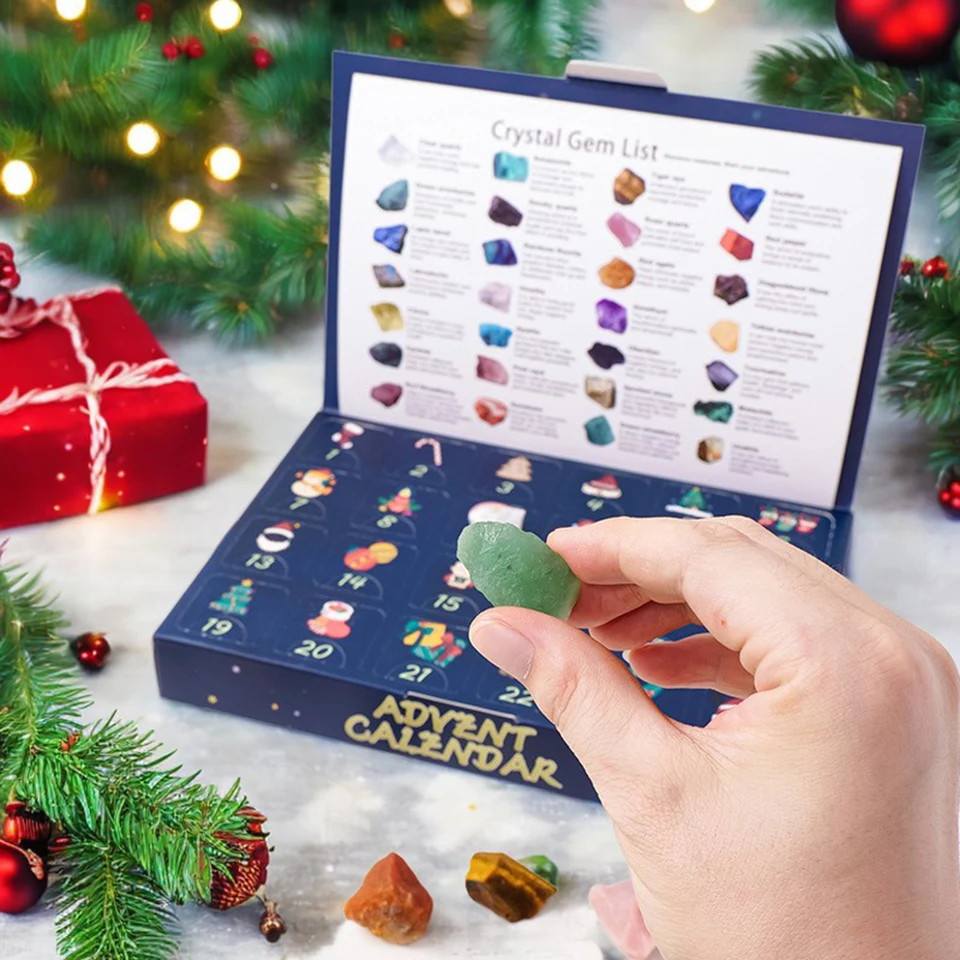 Calendario Dell'Avvento 2023 Con Minerali Naturali Per Bambini - 24 Cristalli E Rocce Da Scoprire