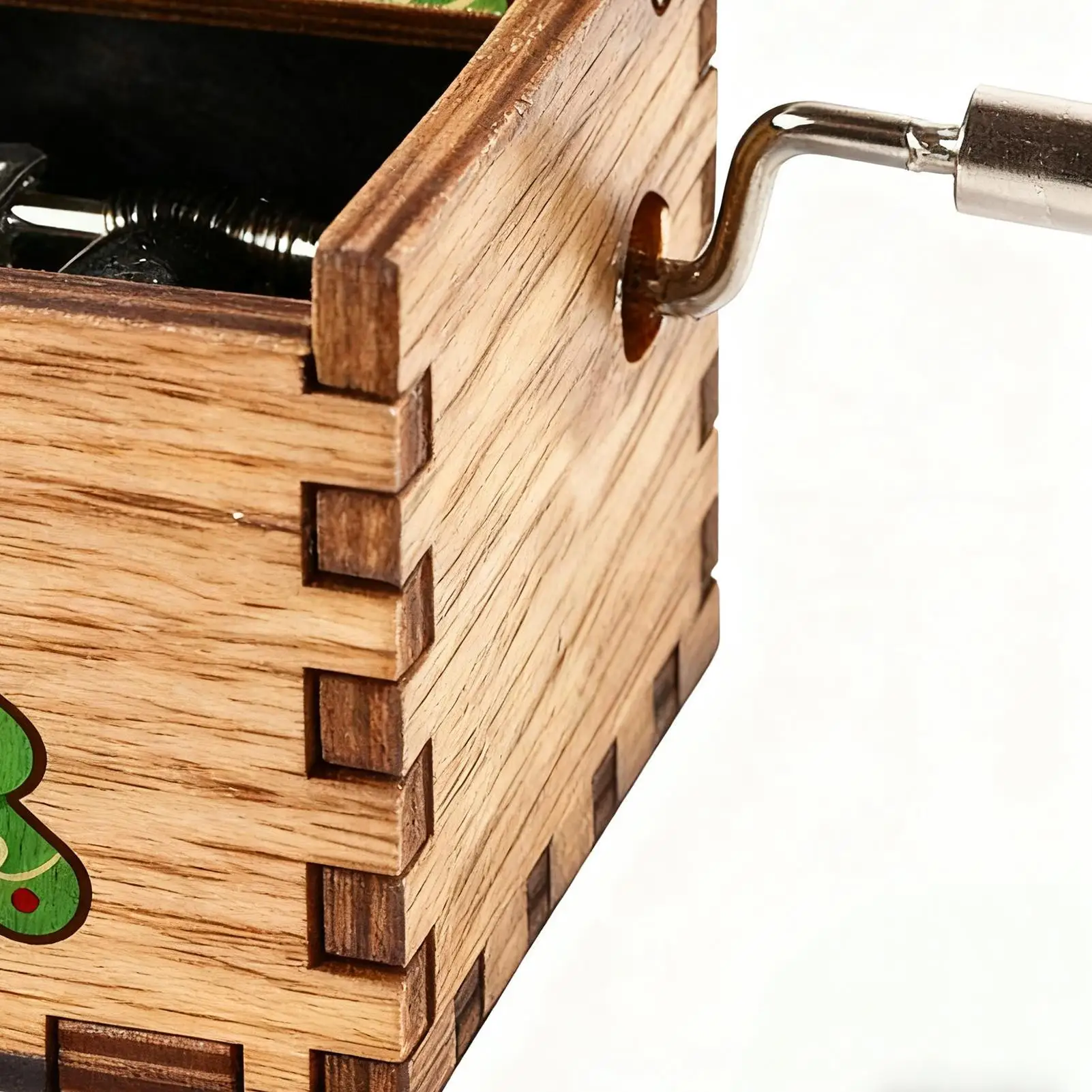 Christmas Music Box Decoration Wood Hand Crank Holiday Decor Decorative Musical Boxes For Enthusiasts Collectors Home Decorators