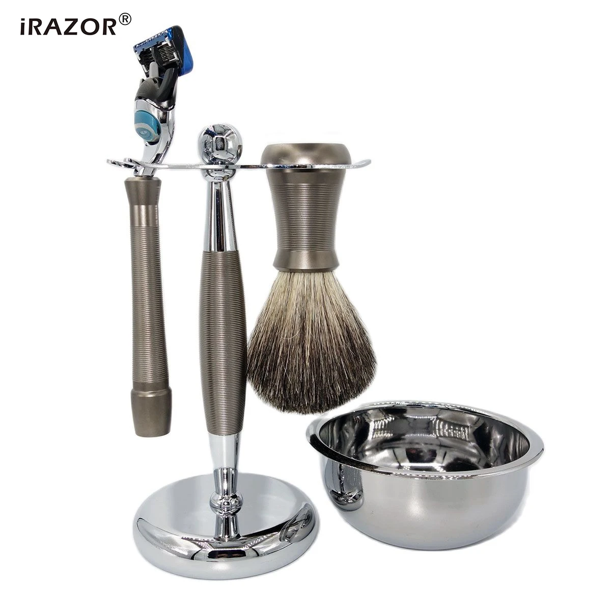 iRAZOR-New-Classic-Fusion-5-Layer-Safety-Razor-Shaving-Bowl-and-Brush ...