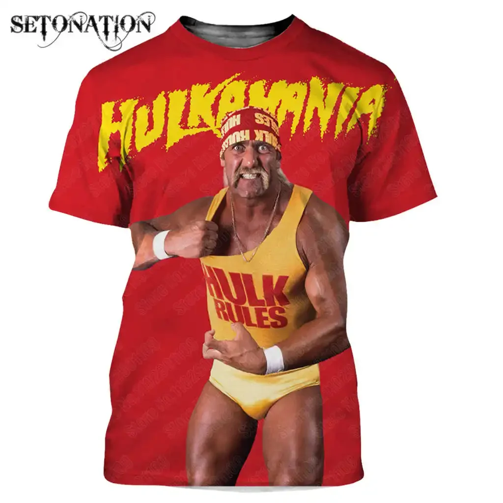 thumbnail image 1 of Camiseta personalizada con estampado 3D de Hulk Hogan para hombre y mujer, ropa de calle de estilo Harajuku, tops de verano, 1 of 4