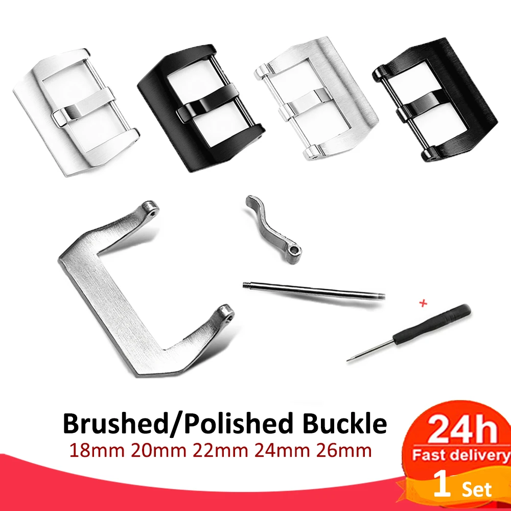 Premium Stainless Steel Watch Band Buckle with Clasp and Screw Pin