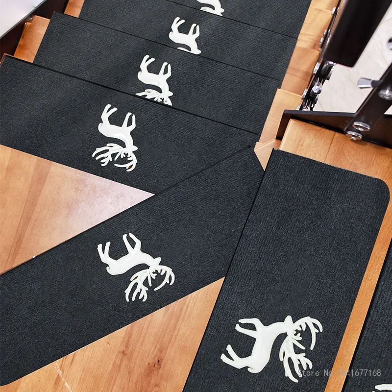 Self-adhesive Floor Mats, Household, Night-lit Stair Stepping Mats, Nordic, Simple, Solid Wood, 1PC