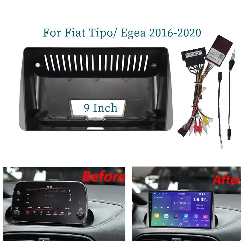 

9 Inch Car Frame Fascia Adapter Canbus Box Decoder For Fiat Tipo Egea 2016-2020 Android Radio Dash Fitting Panel Kit