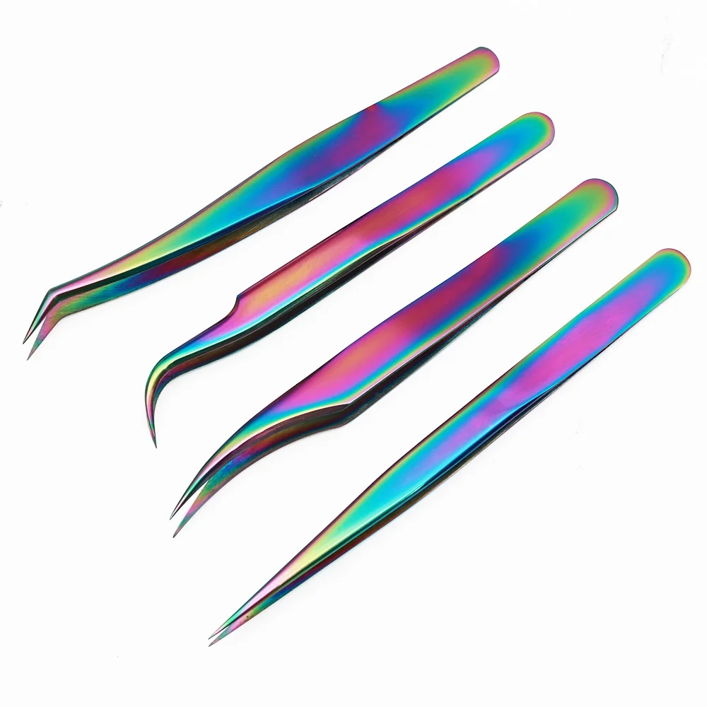 

Пинцет для наращивания ресниц из нержавеющей стали, изогнутые налокотники для дизайна ногтей, прививочные ресницы, пинцет для бровей, инструменты для макияжа