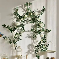 Artificial Sweetheart Roses Vine Silk Flowers Rattan