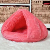 Polymères de chenil en peluche triangulaire pour animaux de compagnie, lit chaud pour chat, sac de couchage épaissi, maison pour petits chiens, fournitures pour chats, accessoires pour animaux de compagnie, hiver 4