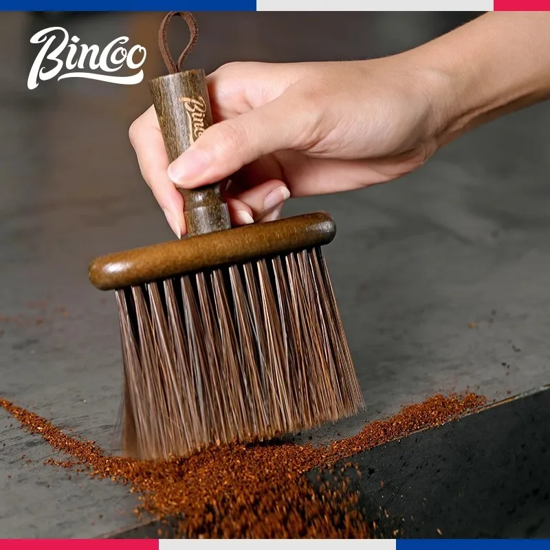 CoffeeCleaningBrushPowderDustingVintageSolidWoodenEspressoGrindeMachineBarCoffee