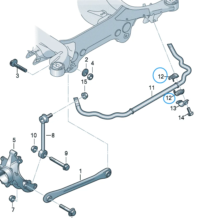 7L0511413E Stabilizer Installation for Volkswagen Touareg Audi Q7 Rubber Mount Stabilizer Bar Anti-roll Sway