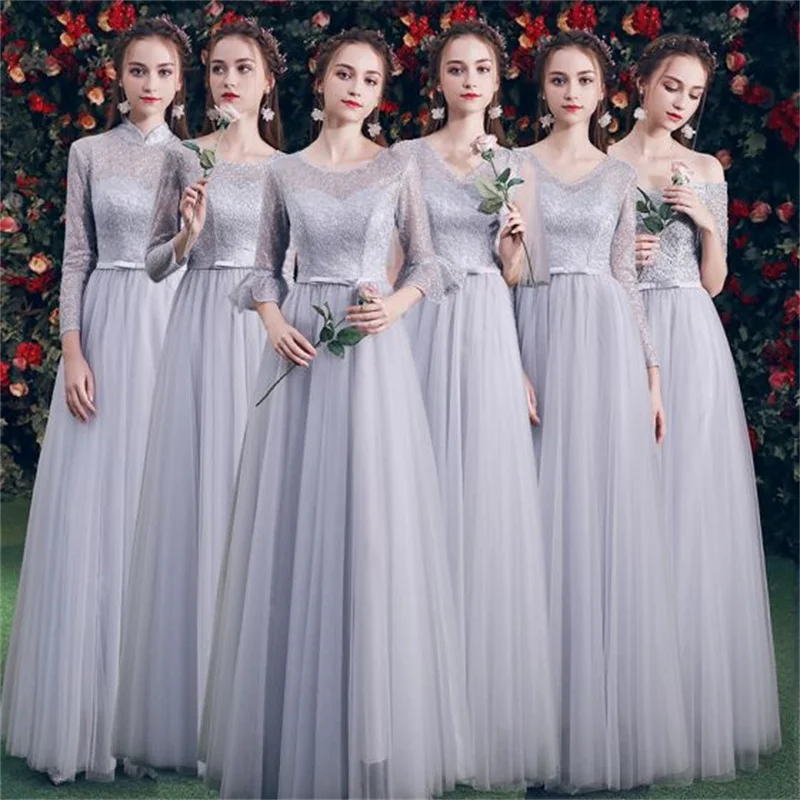 

Bow Sash See-through Summer Appliqued Tulle Bridesmaid Dress A Line Princess Wedding Party Dress Multi Layered Sash Guest Dress