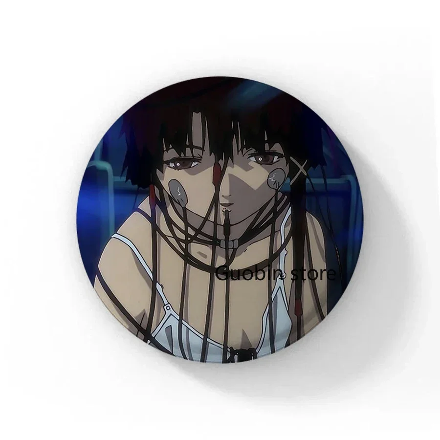 new Serial Experiments Lain Button Pin Jewelry for Women Cartoon