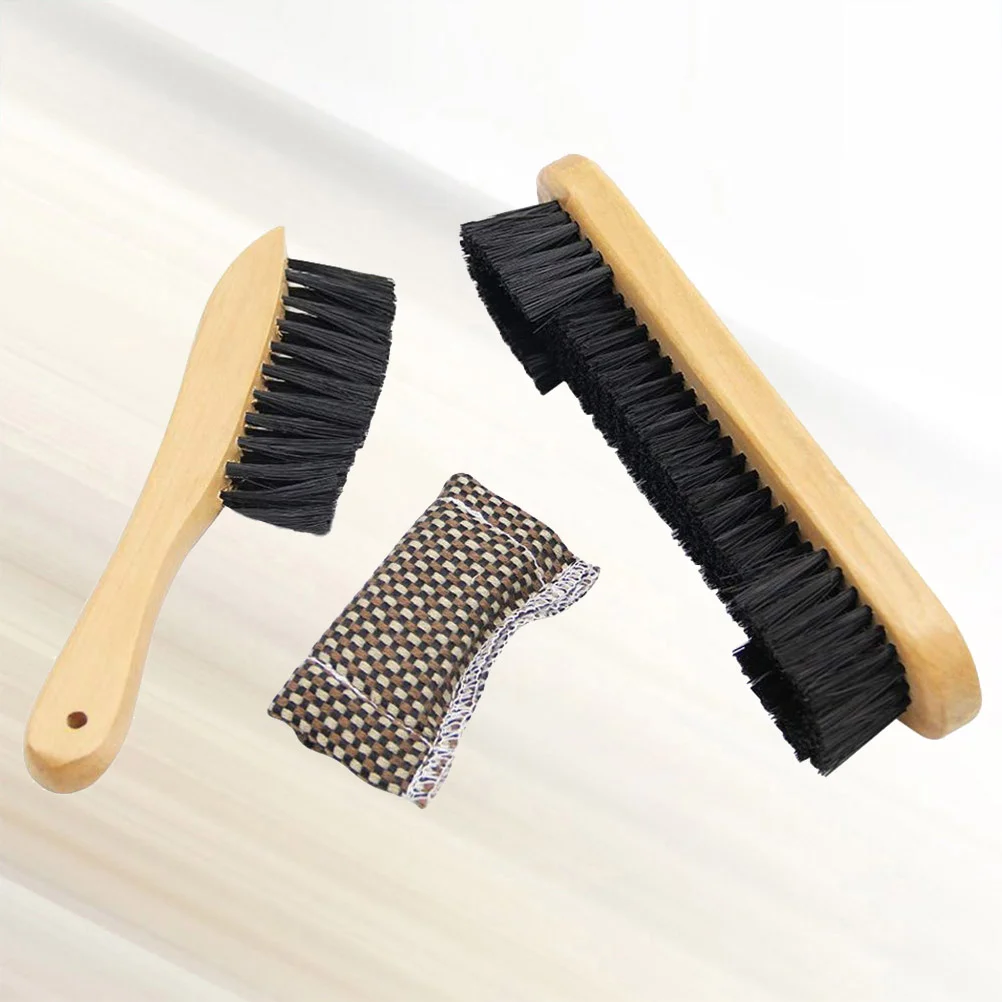 Billiard Brush Set 3 Pcs Pool Table Brush Snooker Table Cleaner Rail Kit Wipe Cloth Sheet Wooden Handle For Balls Gaming