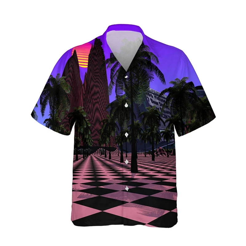 thumbnail image 1 of Camisas hawaianas de moda para hombre, camisas casuales de manga corta con botones hacia abajo para hombre, blusa de verano con estampado 3D, ropa de calle, 1 of 5