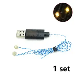 USB LED Mini Brick Building Block Lamp with Battery Box (Warm White light)
