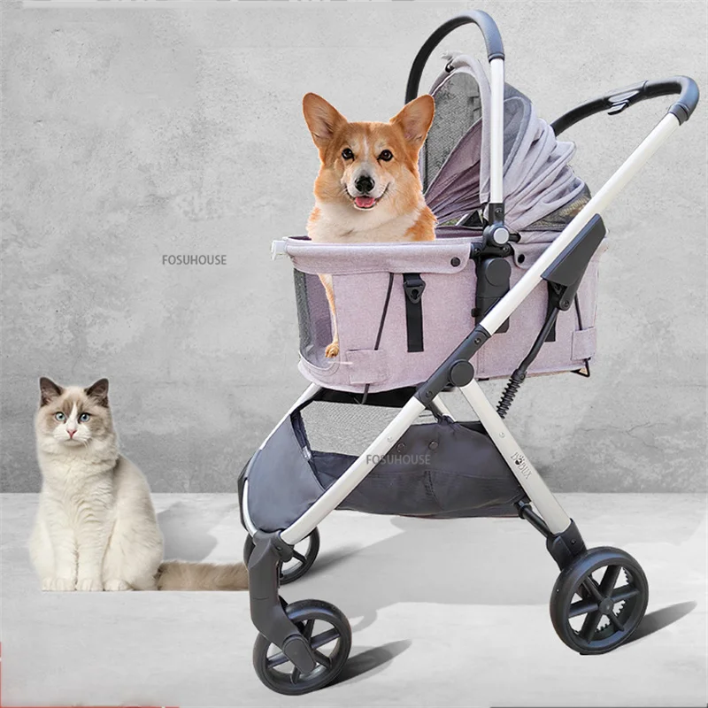 

Nordic Portable Separable Pet Bag Pet Stroller for Cat Dogs Car Seat Foldable Seasons Universal Stroller Outdoor Walking Trolley