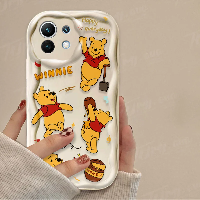 Disney Winnie The Pooh Wave Case For Xiaomi Mi 13T Pro 12T 11 Lite 5G NE 11i 12 13 10T 10i POCO X3 Pro NFC X4 GT X6 X5 F3 F4 F5