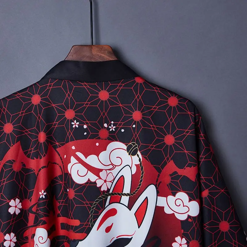 Kimono Man Japanese Clothes Yukata Male Samurai Costume Haori Obi Beach Men's Kimono Cardigan Japanese Streetwear Jacket