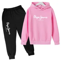 أطفال الخريف الربيع الاتجاه إلكتروني طباعة 2-13 سنة بنين بنات عادية 2 قطعة هوديي السراويل رياضية الأطفال ملابس غير رسمية الملابس 3