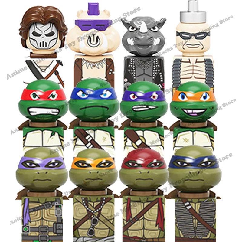 

KF6125 TMNT mini Action toy Figures Ninja Turtle Bricks Leo Raph Don Doll Assemble Building Blocks MOC DIY Toys for Children