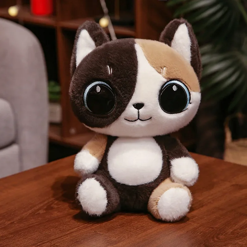 Linglong 고양이 인형 봉제 장난감, 고양이 인형, 수면 베개, 생일 선물, 소녀, 동행 인형, 검은 고양이