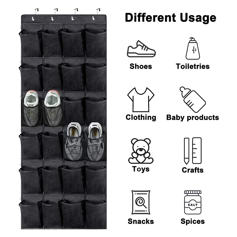 Over The Door Shoe Hanger With 24 Large Mesh Pockets, Shoe Rack Holder Back Of Door Shoe Storage Organizer Hanging Black 9c17f6c1 Acf5 4a9b 91a2 Bfa441d17fda.778162787c1e9aba066335525ecca045