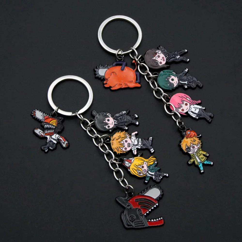 Hot Manga Anime Chainsaw Man Keychain Cosplay Kawaii Figures Pochita Power  Angel Metal chain Pendant Charm Key Chain Llaveros