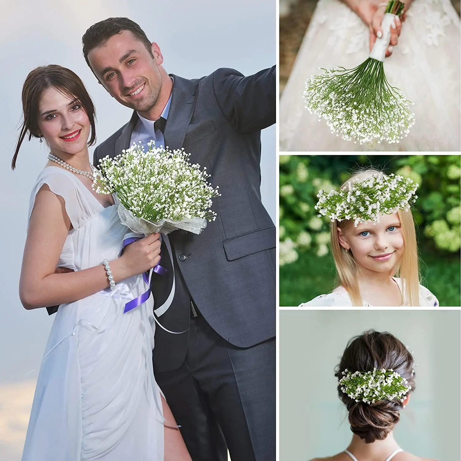 Artificial Baby Breath Flowers Bulk Real Touch Gypsophila Bouquets