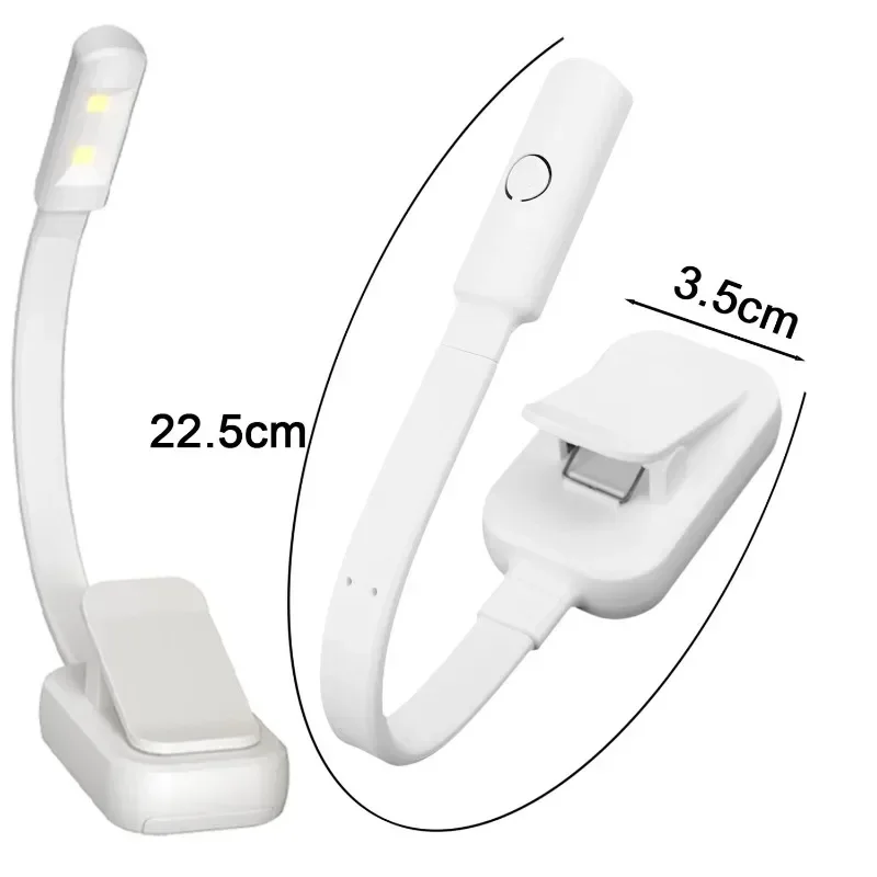 LED Clip Book Light Read Table Lamp 3 Color Brightness Night Lights Flexible Desk Lamps Portable Dormitory Light Travel Lighting 6