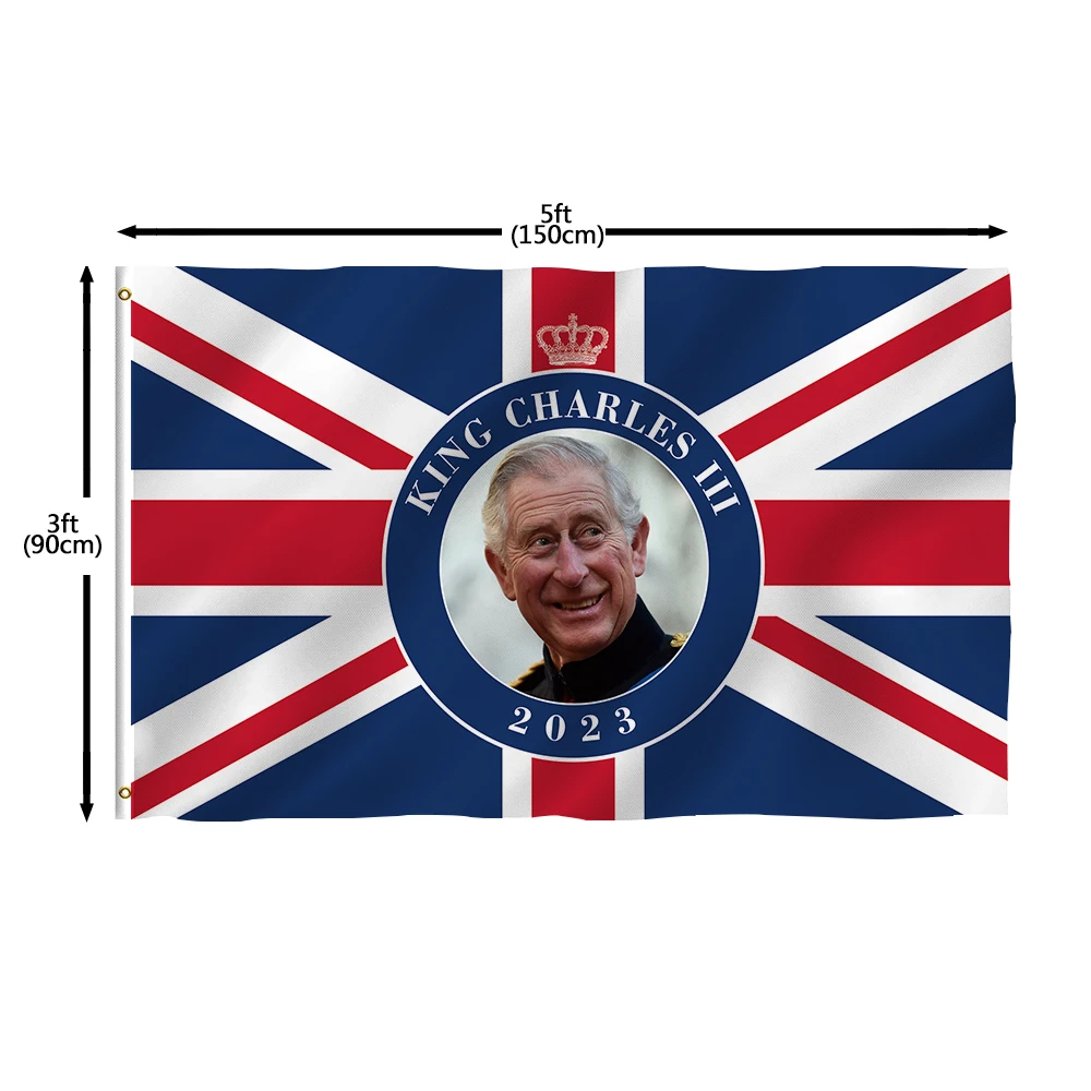 Consegna Veloce Inghilterra 100% Poliestere 2023 Incoronazione Gran Bretagna Uk King Charles Iii Flags