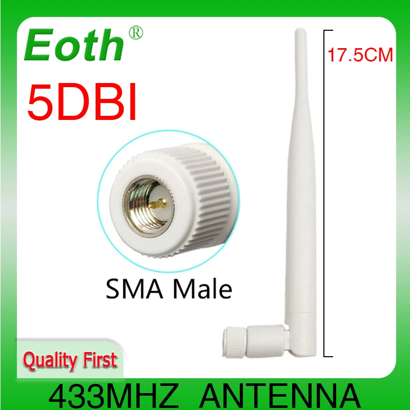 Antenna 433 Mhz 5Dbi Lora Lorux 433 Mhz Sma Connettore Maschio Antena 433 M Antenna In Gomma Ripetitore Wireless Iot Watermeter Antenne