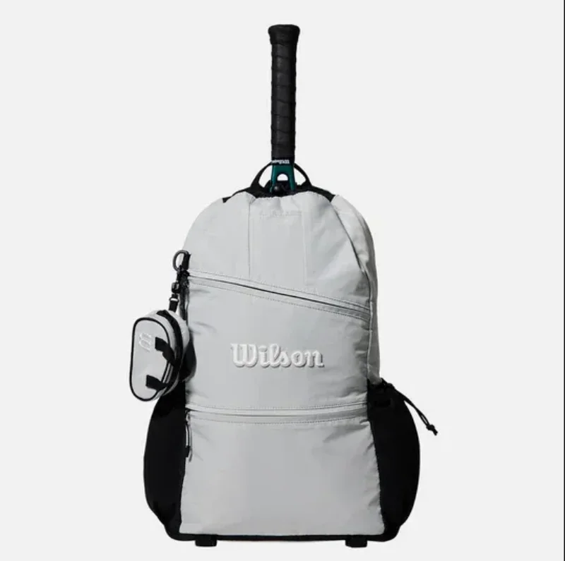 Wilson Tennis Racket Bag Large Capacity Badminton Sports Backpack Drawstring Leisure Travel Bag With Mini Pocket for Men Women 6