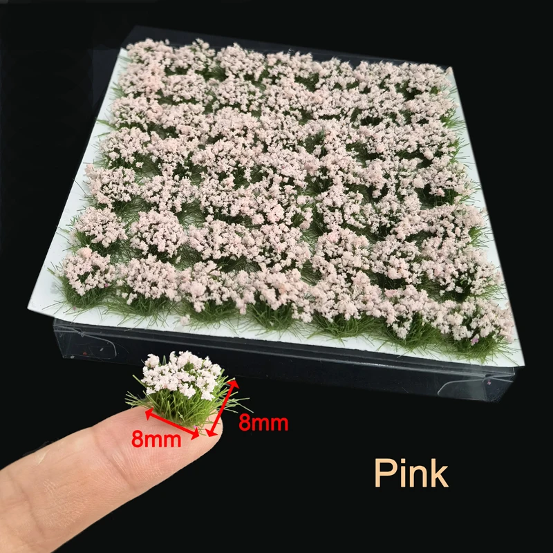8mm Flower Cluster Model Grass Tuft 49pcs/box Landscape Garden Decor Static Grass Scenery Model 15colors