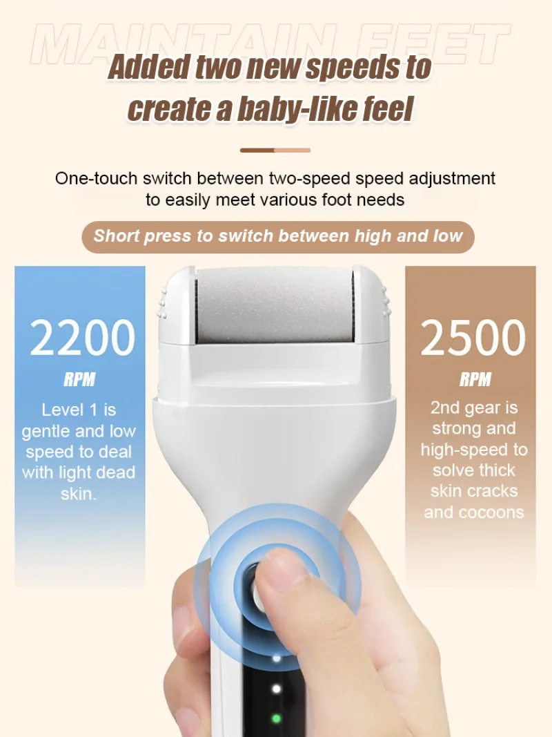 Household electric foot grinder automatic beauty foot pedicure rechargeable dead skin callus grinder 5