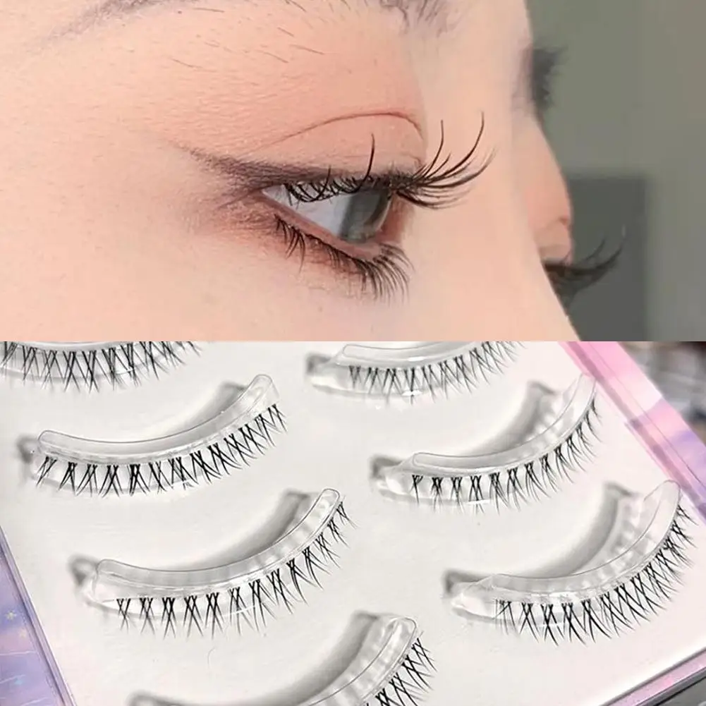 

5 Pairs Eyelashes Bundles Lashes Natural Wispy False Lashes Band Natural Soft Eyelashes Invisible Lashes Eyelash Extension J9P9