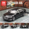 1/32 2021 Audi A8 55 TFSI Quattro Sedan Miniature Diecast Alloy Toy Car Model JKM Premium Collection Gift for Children Boy Kid 1