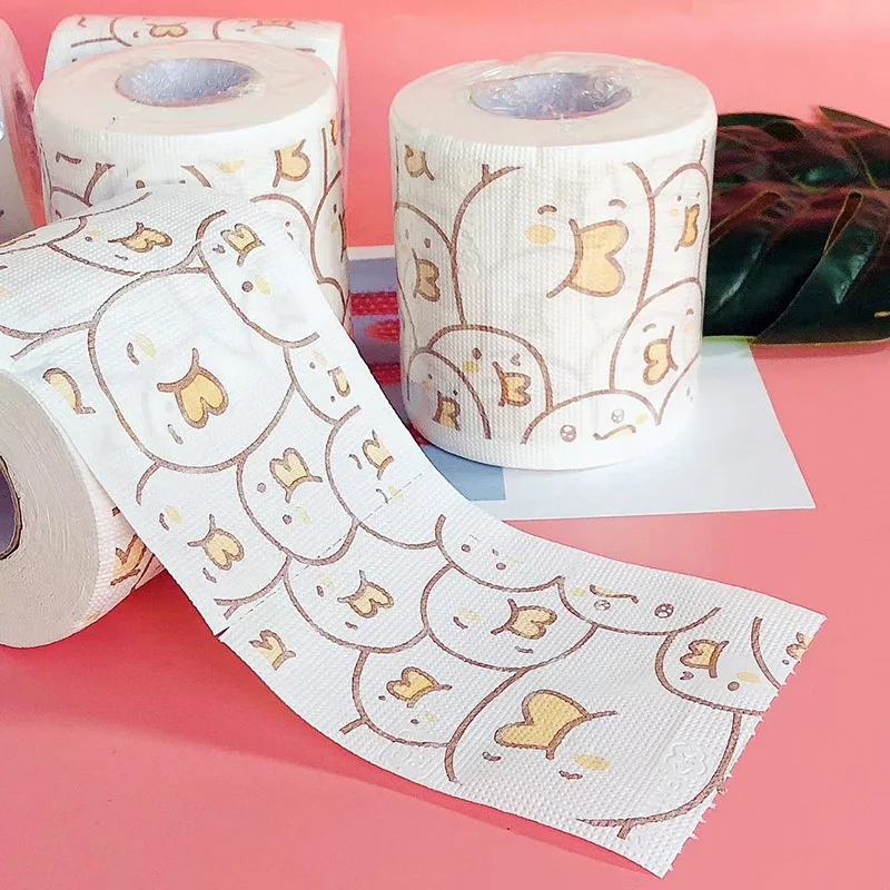4 Roll Printed Roll Paper Cartoon Printed Tissue Paper Towels