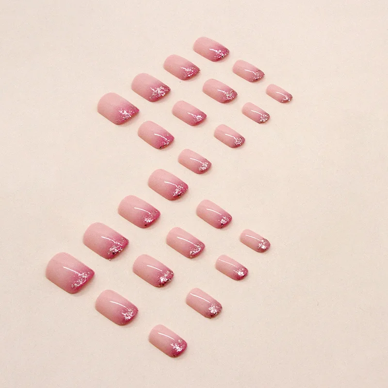 24 künstliche Nägel, Entennägel, Mandelnägel, modische tragbare Nägel, Damen-Pressnägel, inklusive 1 Nagelkleber und 1 Nagelfeile – Detail 6