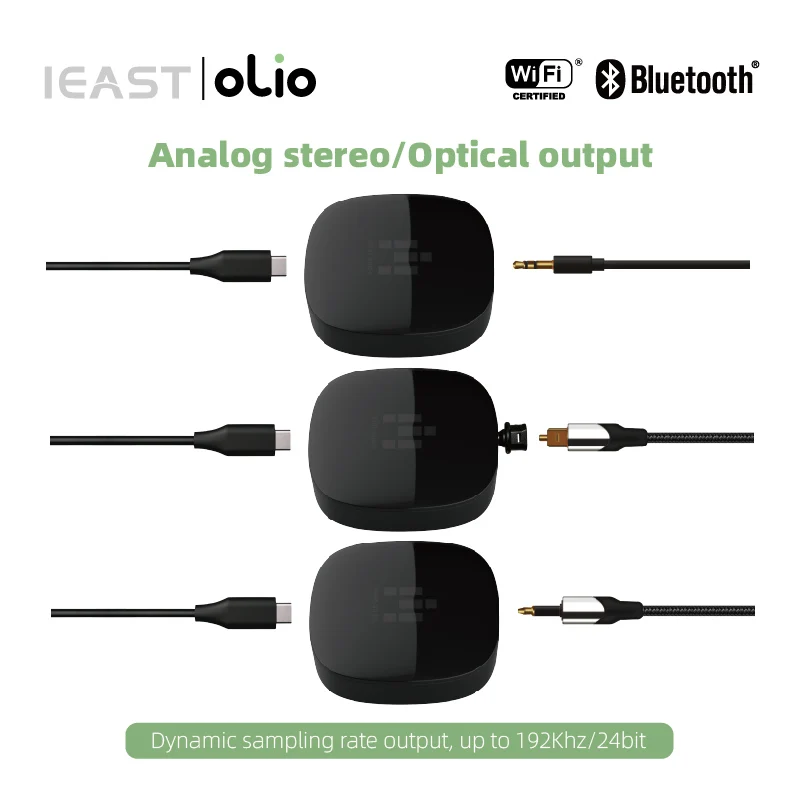 IEAST Olio WiFi 2.4G/5G& Bluetooth Receiver 5.0 Wireless Auido Multiroom Airplay 2 Music Streamer Within Tidal Connect